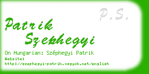 patrik szephegyi business card
