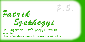 patrik szephegyi business card